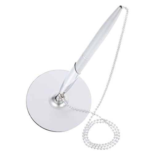 CLISPEED Kugelschreiber mit Kette Tischhalter Business Signierstift Glattes Schreiben Komfortabler Griff für Büro Bank Hotel und Konferenzräume Einfach Nachfüllbar Silberfarben CLISPEED Kugelschreiber mit Kette Tischhalter Business Signierstift Glattes Schreiben Komfortabler Griff für Büro Bank Hotel und Konferenzräume Einfach Nachfüllbar Silberfarben von CLISPEED