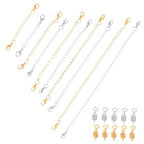 CLISPEED Magnetische Verlängerungsketten für Teiliges Set mit Magnetverschluss und Krebsscherenverschluss Diy Armbandverbindungen Längenanpassung für Individuellen Stil von CLISPEED