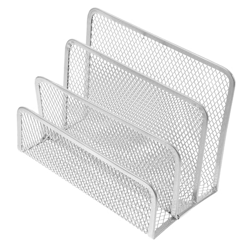 CLISPEED Metall Bücherregal Fächer Schreibtisch Organizer Briefablage Dokumentenablage Stapelbar Silber für Büro Zuhause Schreibtischzubehör Multifunktional und Platzsparend CLISPEED Metall Bücherregal Fächer Schreibtisch Organizer Briefablage Dokumentenablage Stapelbar Silber für Büro Zuhause Schreibtischzubehör Multifunktional und Platzsparend von CLISPEED