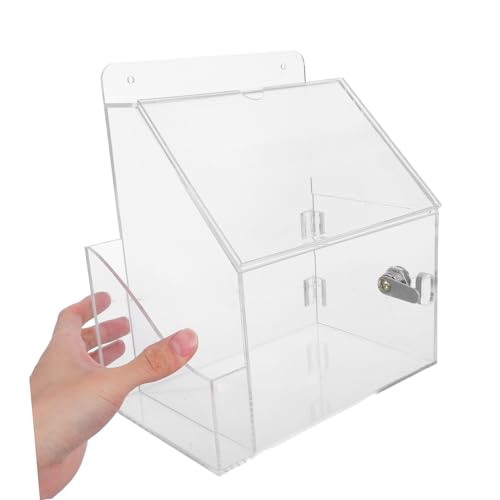 CLISPEED Multifunktionale Acryl Vorschlagsbox mit Schloss und Schildhalter Transparente Spenden und Wahlurne für Büro Fundraising Abstimmung Kompakte Langlebige und Sichtbare Sammelbox CLISPEED Multifunktionale Acryl Vorschlagsbox mit Schloss und Schildhalter Transparente Spenden und Wahlurne für Büro Fundraising Abstimmung Kompakte Langlebige und Sichtbare Sammelbox von CLISPEED