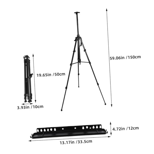 CLISPEED Multifunktionaler Aluminiumlegierung Malstaffelei Höhenverstellbar Faltbar Robustes Dreibein Tragbar für Outdoor Skizzieren mit Pinselablage Stabiler Malständer für Künstler und CLISPEED Multifunktionaler Aluminiumlegierung Malstaffelei Höhenverstellbar Faltbar Robustes Dreibein Tragbar für Outdoor Skizzieren mit Pinselablage Stabiler Malständer für Künstler und von CLISPEED
