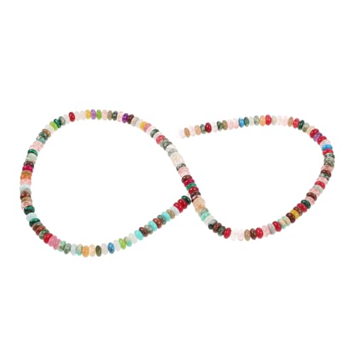CLISPEED Natürliche Bunte Steinperlen Kleine Spacer Perlen für Schmuckherstellung DIY Armbänder Halsketten Bastelperlen für Handarbeiten und Geschenkideen von CLISPEED