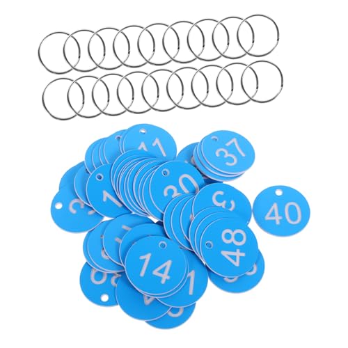 CLISPEED Nummerierte Ventilmarkierungen Kunststoff Langlebige Wiederverwendbare Ventilnummernschilder mit Metallringen für Industrie Schulen Büro Events zur Effizienten Organisation von CLISPEED