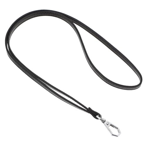 CLISPEED PU Handykarte Lanyard Schwarz mit Lederband Weiches Langlebiges Material Sicherer Halteschutz für Mitarbeiter und Schülerausweise Verlässlich im Büro Schule und Unterwegs von CLISPEED