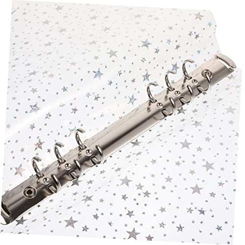 CLISPEED PVC Binder Notebook Shell mit Sechs Löchern Transparentes Kreatives Vollstern design Langlebige Loseblatt notizbuchhülle Rutschfestes Office Schulzubehör Leicht und Formstabil von CLISPEED