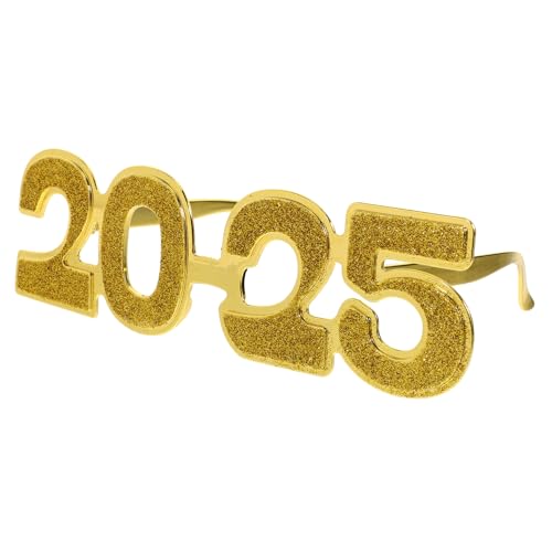 CLISPEED Partybrille Goldfarben Glitzernde Neujahrs Accessoires Lustige Leichte Wiederverwendbare Brille Für Silvester Feiern Und Kreative Fotos von CLISPEED