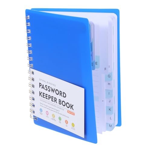 CLISPEED Passwortbuch mit Registertabs Spirale Passwortmanager Notizbuch für Website Login Daten und Notizen Schnelles Nachschlagen Blau CLISPEED Passwortbuch mit Registertabs Spirale Passwortmanager Notizbuch für Website Login Daten und Notizen Schnelles Nachschlagen Blau von CLISPEED