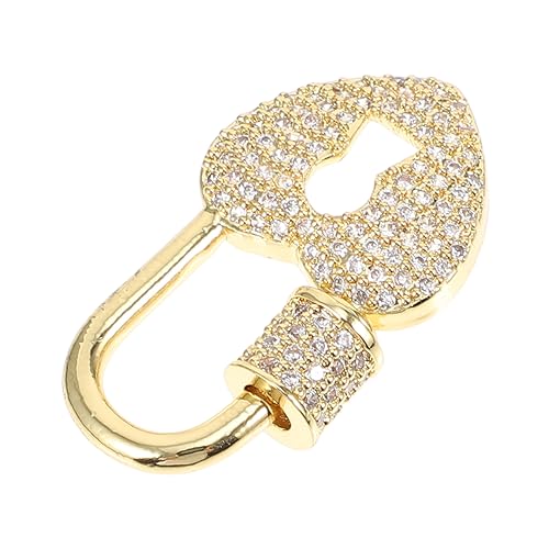CLISPEED Pfirsich Herz Schlüsselloch Halskette Manschette Stecker Schmuckverschlüsse aus Strass Sterling Schließe Verbindungselemente für Schmuckverschlüsse Anhängerverschluss Kupfer Golden von CLISPEED