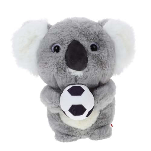 CLISPEED Plüsch Koala Puppe mit Grünem Schal Kuscheltier Grauer Weicher Plüschstoff Langlebiges Sammlerstück und für Freunde Dekoration für Zuhause und Büro von CLISPEED