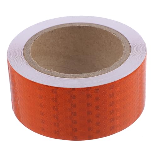 CLISPEED Reflektierendes Warnband Selbstklebend PVC Langlebig Hochsichtbar Sicherheitsband für Outdoor Fahrzeug Dekoration Bodenmarkierung Nachts Sichtbar Orange von CLISPEED
