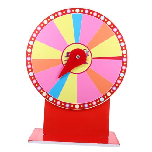 CLISPEED Rotierendes Preisrad mit Farbiger LED Abwischbar und Selbstbeschriftbar Leichtes Tisch preisrad aus PVC und Metall für Partyspiele Karneval und Kindergartenveranstaltungen von CLISPEED