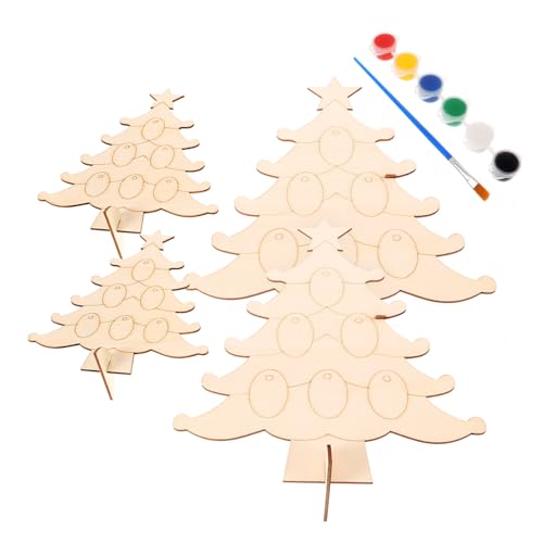 CLISPEED Rustikales Holz Weihnachtsbaum Bastelset Teilig mit Acrylfarben Glatte Holzscheiben zum Bemalen DIY Christbaumschmuck Wiederverwendbare Weihnachtsdeko für Zuhause und CLISPEED Rustikales Holz Weihnachtsbaum Bastelset Teilig mit Acrylfarben Glatte Holzscheiben zum Bemalen DIY Christbaumschmuck Wiederverwendbare Weihnachtsdeko für Zuhause und von CLISPEED