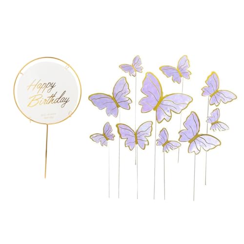 CLISPEED Schmetterling Kuchenstecker Teiliges Party Dessert Deko Cupcake Picks Stabile Filigrane Tortendekoration für Geburtstag Hochzeit Shower Gartenfeier von CLISPEED