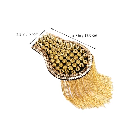 CLISPEED Schulterklappen Quaste mit Nieten Goldfarbene Fransen Anzug Accessoires Leicht zu Befestigen Kleine Stilvoll für Herren Kostüm und Bühnenauftritt CLISPEED Schulterklappen Quaste mit Nieten Goldfarbene Fransen Anzug Accessoires Leicht zu Befestigen Kleine Stilvoll für Herren Kostüm und Bühnenauftritt von CLISPEED
