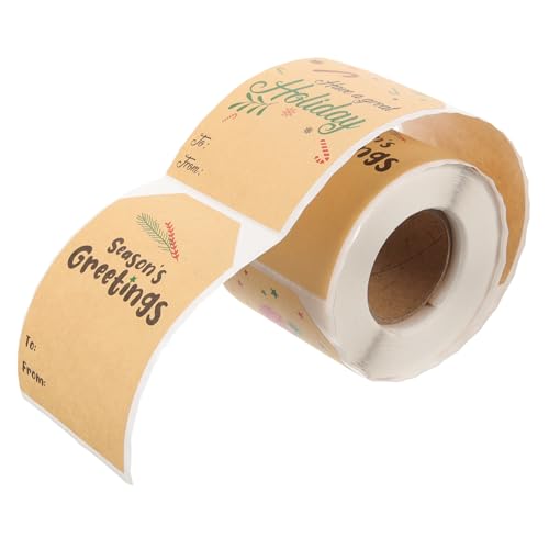 CLISPEED Selbstklebende Weihnachtsaufkleber aus Kraftpapier Dekorative Geschenkversiegelung Rechteckige Etiketten mit Weihnachtsmotiven zum Beschriften und Festlichen Verpacken CLISPEED Selbstklebende Weihnachtsaufkleber aus Kraftpapier Dekorative Geschenkversiegelung Rechteckige Etiketten mit Weihnachtsmotiven zum Beschriften und Festlichen Verpacken von CLISPEED