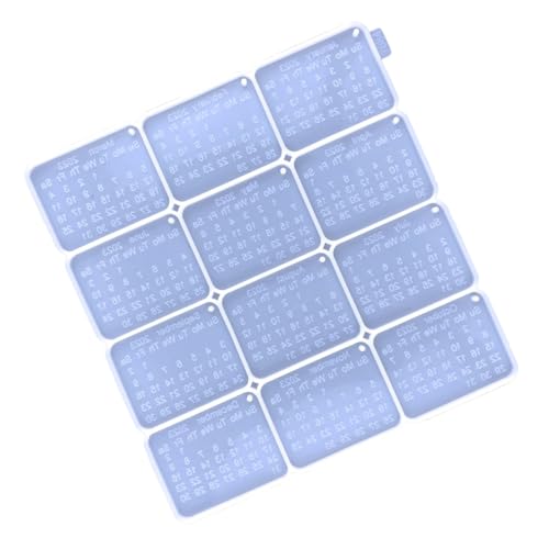 CLISPEED Silikonform Kalender Schlüsselanhänger Gießform Langlebig Flexibel für DIY Anhänger Schmuckherstellung Wiederverwendbar Einfach zu Reinigen Weiß CLISPEED Silikonform Kalender Schlüsselanhänger Gießform Langlebig Flexibel für DIY Anhänger Schmuckherstellung Wiederverwendbar Einfach zu Reinigen Weiß von CLISPEED