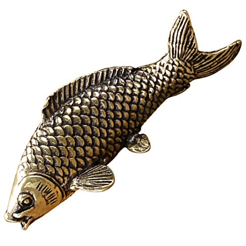 CLISPEED Simulierte Karpfenverzierung Metalldekoration Desktop-Dekoration Schmuck Aus Metall Verzierung in Karpfenform Desktop Schmücken Metallhandwerk Metallschmuck Kupfer Golden von CLISPEED