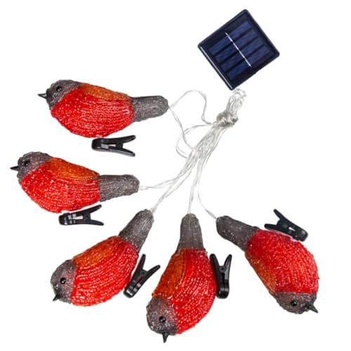 CLISPEED Solarbetriebene LED Lichterkette mit Robin Motiv Einstellbare Solarpanels Wetterfeste Outdoor Gartenbeleuchtung Warmweißes Licht für Terrasse Garten Balkon Zaundekoration CLISPEED Solarbetriebene LED Lichterkette mit Robin Motiv Einstellbare Solarpanels Wetterfeste Outdoor Gartenbeleuchtung Warmweißes Licht für Terrasse Garten Balkon Zaundekoration von CLISPEED
