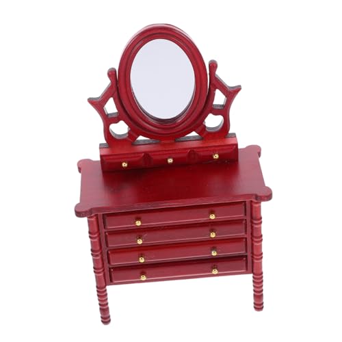 CLISPEED Spiegel und Vintage Holz Kommode für Puppenhaus Schlafzimmer Funktionale Aufbewahrung Robuste Miniatur Möbel für Mädchen und Sammler CLISPEED Spiegel und Vintage Holz Kommode für Puppenhaus Schlafzimmer Funktionale Aufbewahrung Robuste Miniatur Möbel für Mädchen und Sammler von CLISPEED