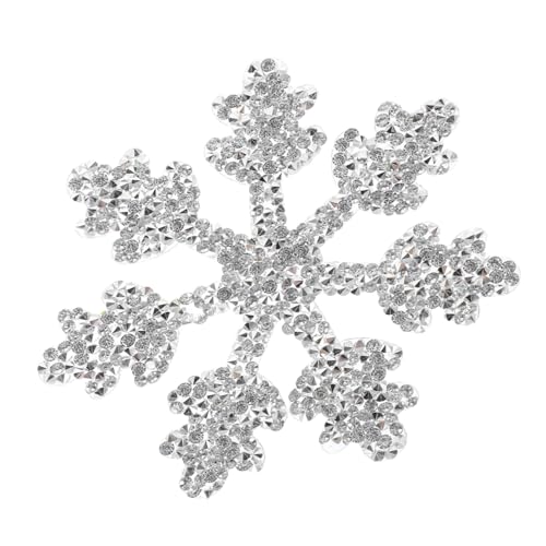 CLISPEED Strass Schneeflocken Applikation Silber Patch zum Aufbügeln DIY Bügelbild für Kleidung Hüte Kleider Langlebig Vielseitig für Mode und Kostüme von CLISPEED