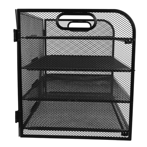CLISPEED Stufiger Metall Mesh Briefablage Organizer mit Ergonomischen Griffen Robuster Schreibtisch Organizer für Büro Schule und Zuhause Stapelbarer Dokumentenhalter in Schwarz CLISPEED Stufiger Metall Mesh Briefablage Organizer mit Ergonomischen Griffen Robuster Schreibtisch Organizer für Büro Schule und Zuhause Stapelbarer Dokumentenhalter in Schwarz von CLISPEED