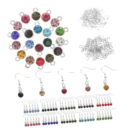 CLISPEED Teiliges DIY Schmuck Anhänger aus Kristall Geburtsstein Ohrhaken und Sprungringen Silberfarben für Ohrringe und Halsketten Bastelzubehör für Schmuckliebhaber CLISPEED Teiliges DIY Schmuck Anhänger aus Kristall Geburtsstein Ohrhaken und Sprungringen Silberfarben für Ohrringe und Halsketten Bastelzubehör für Schmuckliebhaber von CLISPEED