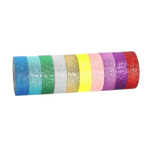 CLISPEED Teiliges Glitter Washi Klebeband Multifunktionales Handreißbar Buntes Deko klebeband für Scrapbooking DIY Bastelprojekte Büro und Wohnaccessoires von CLISPEED
