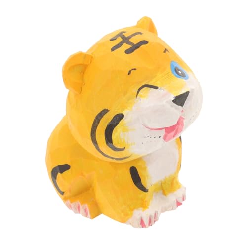 CLISPEED Tigerhandwerk Tiger Figur Raumdekoration Tigerverzierung Zarte Tigerstatue Mini-Tiger-Figur Tigermodell Holzfiguren Tigerfigur Aus Holz Tierdekoration Tiger-Statue Hölzern von CLISPEED