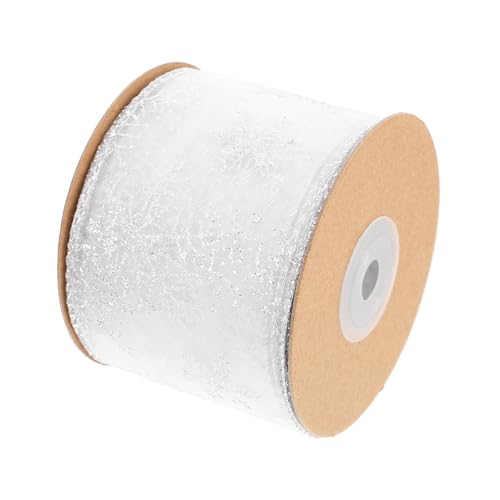 CLISPEED Transparent Glitzerndes Schneeflockenband mit Draht Flexibel und Langlebig Festliches Geschenkband für Weihnachtsdeko DIY Schleifen Kränze und Partydekoration in Silber CLISPEED Transparent Glitzerndes Schneeflockenband mit Draht Flexibel und Langlebig Festliches Geschenkband für Weihnachtsdeko DIY Schleifen Kränze und Partydekoration in Silber von CLISPEED