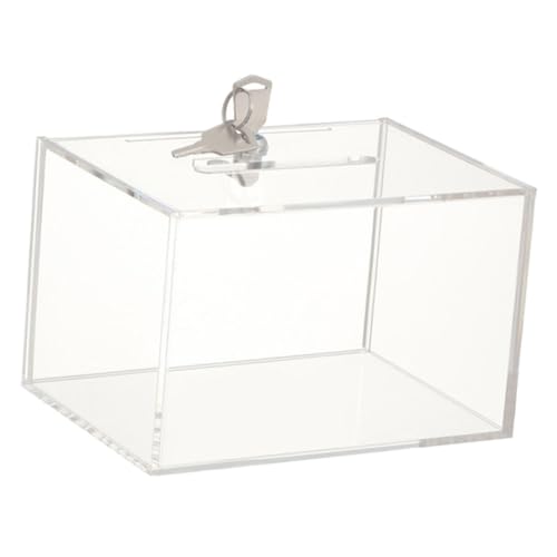 CLISPEED Transparente Spendenbox Schloss Multifunktionale Wahlurne für Abstimmungen Vorschläge Fundraising Sichere Kartensammelbox mit Sichtfenster von CLISPEED