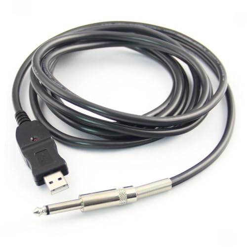 CLISPEED USB Gitarrenkabel mit Klinkenstecker Professionelles Geschirmtes USB Adapterkabel für PC Aufnahmen Plug Play Digitales Audio LED Anzeige Geeignet für Gitarre und Bass von CLISPEED