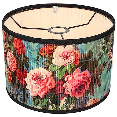 CLISPEED Vintage Lampenschirm Abdeckung Blumenmuster Lampenschild Dekorative Trommellampe Abdeckung E27 Clip auf Hellfarbenen Farbton Home Lighting Accessoires Bunt von CLISPEED