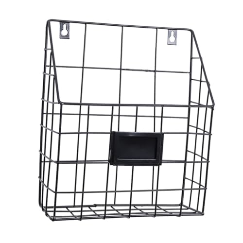 CLISPEED Wandmontierter Magazinhalter aus Robustem Metall Platzsparend Vielseitig für Bad Schlafzimmer und Wohnzimmer Schwarzes Design als Wandaufbewahrung für Zeitschriften Zeitungen und von CLISPEED