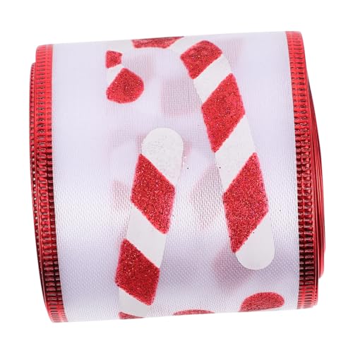 CLISPEED Weihnachtliches Geschenkband Breit Weiß mit Zuckerstangenmuster Dekoratives Xmas Schleifenband für Geschenkverpackung und Festliche Weihnachtsdeko CLISPEED Weihnachtliches Geschenkband Breit Weiß mit Zuckerstangenmuster Dekoratives Xmas Schleifenband für Geschenkverpackung und Festliche Weihnachtsdeko von CLISPEED