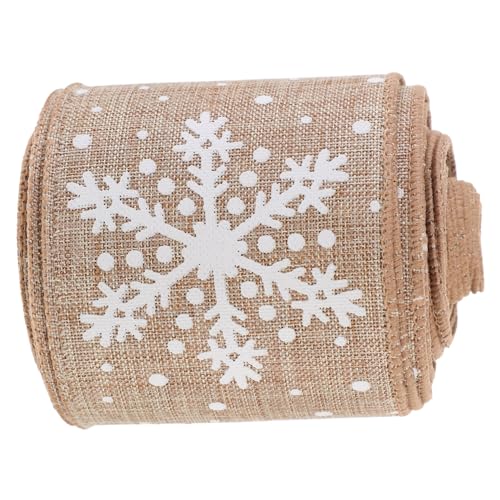 CLISPEED Weihnachts Geschenkband mit Schneeflockenmuster Imitation Leinenband mit Drahtkante Stilvolles DIY Deko Band für Geschenkverpackung Weihnachtsbaum und Hochzeitsdekoration CLISPEED Weihnachts Geschenkband mit Schneeflockenmuster Imitation Leinenband mit Drahtkante Stilvolles DIY Deko Band für Geschenkverpackung Weihnachtsbaum und Hochzeitsdekoration von CLISPEED