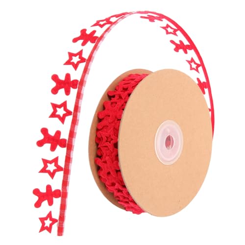 CLISPEED Weihnachtsband Rot mit Sternen und Lebkuchenprägung Dickes Geschenkband für Geschenkverpackung DIY Schleifen Festliche Dekoration für Weihnachten und Party CLISPEED Weihnachtsband Rot mit Sternen und Lebkuchenprägung Dickes Geschenkband für Geschenkverpackung DIY Schleifen Festliche Dekoration für Weihnachten und Party von CLISPEED