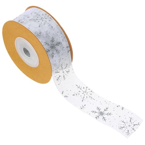 CLISPEED Weihnachtsband Silber mit Schneeflocken Motiv Glattes Geschenkband für Geschenkverpackung Basteln und Weihnachtsdeko Multifunktionales DIY Schleifenband für Festtagsdekoration CLISPEED Weihnachtsband Silber mit Schneeflocken Motiv Glattes Geschenkband für Geschenkverpackung Basteln und Weihnachtsdeko Multifunktionales DIY Schleifenband für Festtagsdekoration von CLISPEED