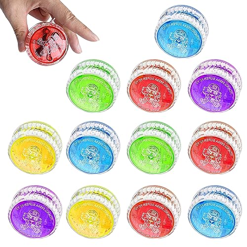 CLIUNT LED Licht Yoyo, 12 Stück Leuchten Yoyos Für Kinder, Kunststoff Responsive Yoyo für Geburtstag Party Gastgeschenk Mitgebsel Klassenzimmer Preise, Zufällige Farben von CLIUNT