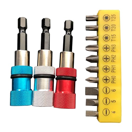 3 Stück Trockenbau Bit, Magnetisch Schnellwechsel Bithalter, Schraubtiefeneinstellung, 1/4-Zoll-Sechskantschaft 65mm Trockenbau Aufsatz mit Bit Set, für Bohrmaschine Schraubendreher 3 Stück Trockenbau Bit, Magnetisch Schnellwechsel Bithalter, Schraubtiefeneinstellung, 1/4-Zoll-Sechskantschaft 65mm Trockenbau Aufsatz mit Bit Set, für Bohrmaschine Schraubendreher von CLKE