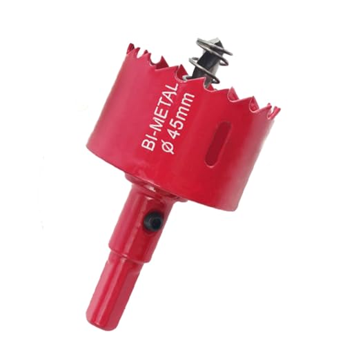 CLKE Lochsäge, 38 mm, Bimetall Schnitttiefe HSS M 42 Lochschneider, ideal für Holzplatten, Gips, Kunststoff, verschiedene Hölzer, Eisenbleche, Metall (rot) von CLKE