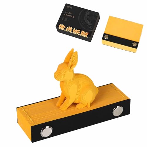 CLOUDEMO 3D Memo Pad,Chinese Zodiac 3D Paper Sculpture Sticky Note Creative Gift (Rabbit) von CLOUDEMO
