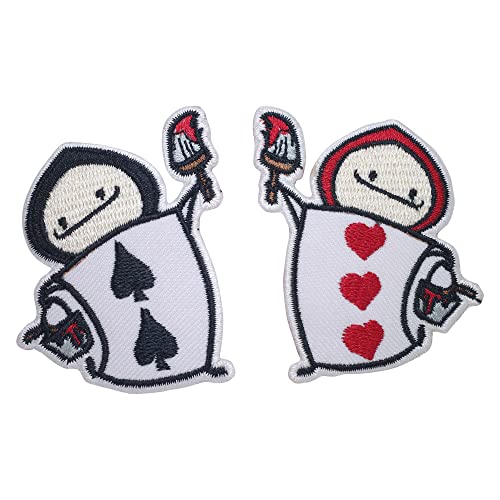 CLOVER INTER 2 Stück The Playing Cards Alice Patches zum Aufbügeln auf Aufnäher für Jeans, Kleidung, Taschen, Jacken, Mützen CLOVER INTER 2 Stück The Playing Cards Alice Patches zum Aufbügeln auf Aufnäher für Jeans, Kleidung, Taschen, Jacken, Mützen von CLOVER INTER