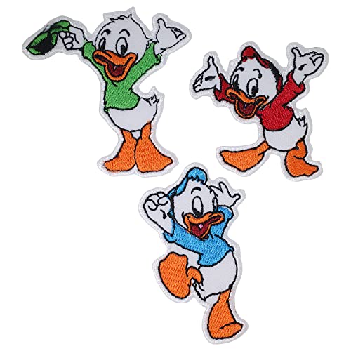 CLOVER INTER Huey Dewey und Louie Aufnäher zum Aufbügeln, bestickt, für Jeans, Kleidung, Taschen, Jacken, Kappen, 3 Stück CLOVER INTER Huey Dewey und Louie Aufnäher zum Aufbügeln, bestickt, für Jeans, Kleidung, Taschen, Jacken, Kappen, 3 Stück von CLOVER INTER