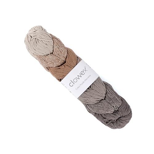 Clowex Makramee-Schnur aus Baumwolle, 7 Farben, 3 mm x 218 m, buntes Makramee-Garn, Regenbogen-Bastelschnur, mehrfarbiges Makramee-Seil zum Häkeln und Stricken von CLOWEX