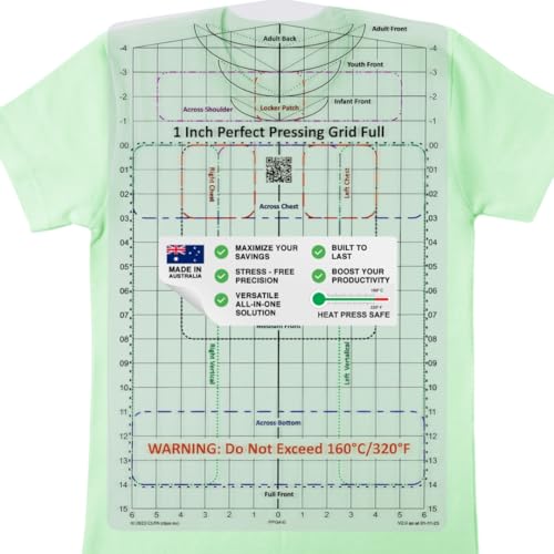 Hitzepresssichere T-Shirt-Pressanleitung für Vinyl-Ausrichtung und genaue Platzierung, komplettes Hemd. Ein All-in-One-T-Shirt-Lineal für Hitzepress-Vinyl-Grafiken oder eine von CLPA