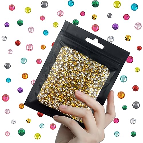 CLRDIVA 5000pcs 3mm Gold Flatback Resin Rhinestones Bulk Jelly Gems Flat Back Crystals Non Hotfix Wholesale Stones Diamonds for Crafts Tumblers Face Eye Makeup Nails Bling DIY Decoration von CLRDIVA