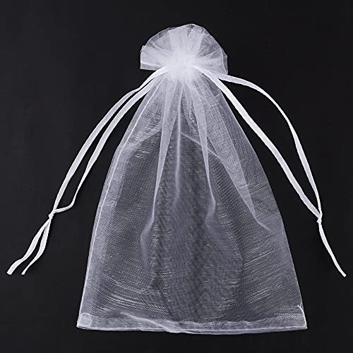 CLTPY 100 Stück Organzasäckchen 20x30CM, Gastgeschenke Hochzeit, Schmuckbeutel mit Kordelzug,Säckchen Zum Befüllen Bonbonsbeutel Geschenktüten für Party, Geburtstag, Taufe von CLTPY