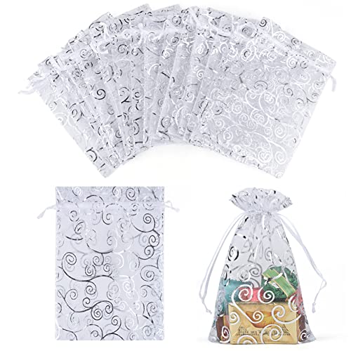 CLTPY 100 Stück Silber Organzasäckchen 10x15 cm Druck Schmuckbeutel Organzabeutel Geschenkbeutel Hochzeit Säckchen mit Kordelzug für Festival Geburtstag Party CLTPY 100 Stück Silber Organzasäckchen 10x15 cm Druck Schmuckbeutel Organzabeutel Geschenkbeutel Hochzeit Säckchen mit Kordelzug für Festival Geburtstag Party von CLTPY