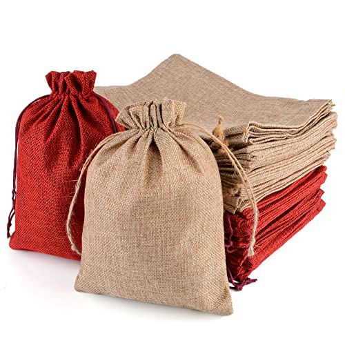 CLTPY 30 Stück Jutesäckchen 15x20 cm mit Kordelzug, Geschenktüten Baumwollsäckchen Stoffsäckchen für Adventskalender Geschenksäckchen für Schmuck Hochzeit Mitbringsel Weihnachten von CLTPY