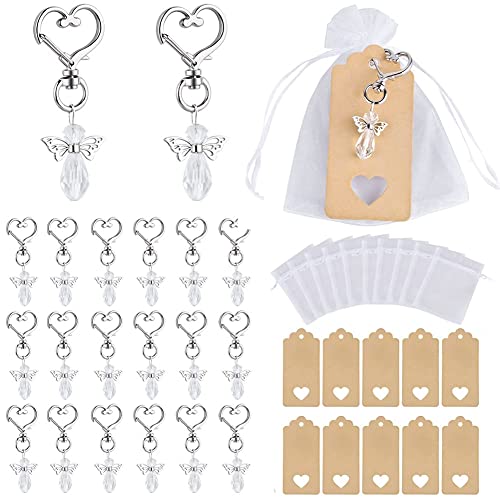 CLTPY Gastgeschenk Taufe, 20 Stück Schutzengel Anhänger Klein, Schutzengel Schlüsselanhänger ,Schlüsselanhänger Engel,für Gastgeschenke Hochzeit,Dankeschön Geschenk,Gastgeschenk Kommunion von CLTPY
